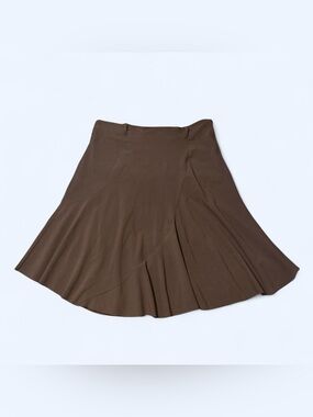 Grunge Brown Ruffle Midi Skirt by Nice Wear!